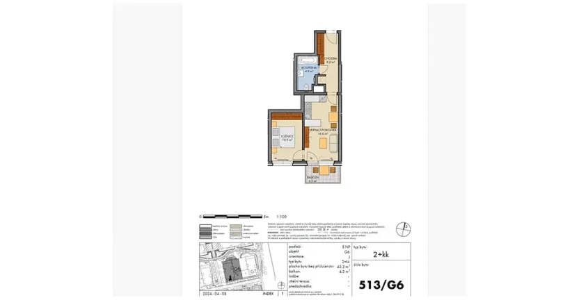 Prodej bytu 2+kk, Praha - Dolní Měcholupy, Honzíkova, 43 m2