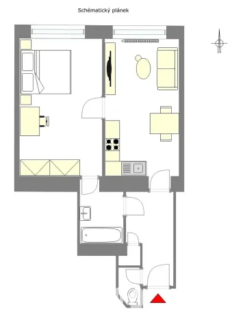 Pronájem bytu 2+kk, Praha - Nusle, Žateckých, 51 m2
