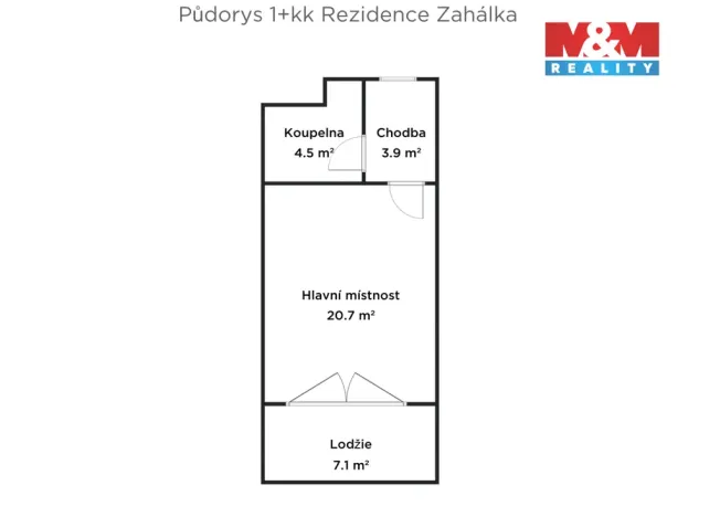 Pronájem bytu 1+kk, Praha, Mezi vodami, 30 m2