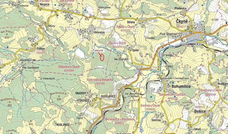 Dražba lesa, Prachatice, 2082 m2