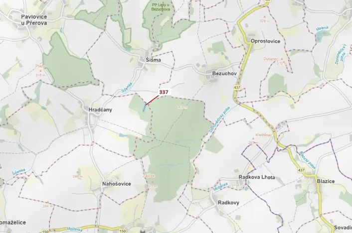 Dražba lesa, Hradčany-Kobeřice, 5963 m2