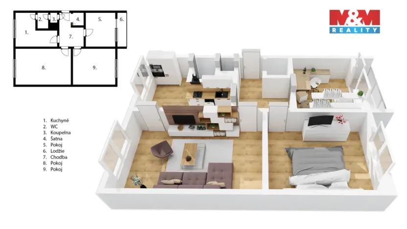 Prodej bytu 3+1, Šumperk, Zahradní, 72 m2