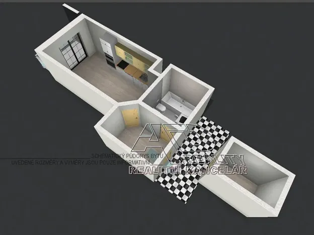 Pronájem bytu 1+kk, České Budějovice, Na Zlaté stoce, 28 m2