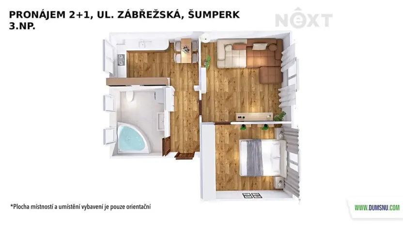 Pronájem bytu 2+1, Šumperk, Zábřežská, 55 m2