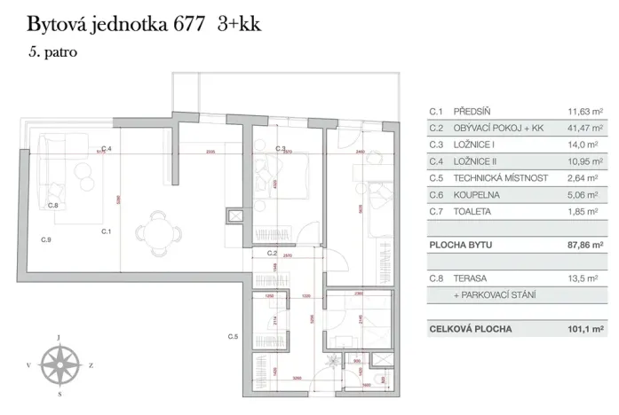 Prodej bytu 3+kk, Praha - Troja, Velká skála, 100 m2