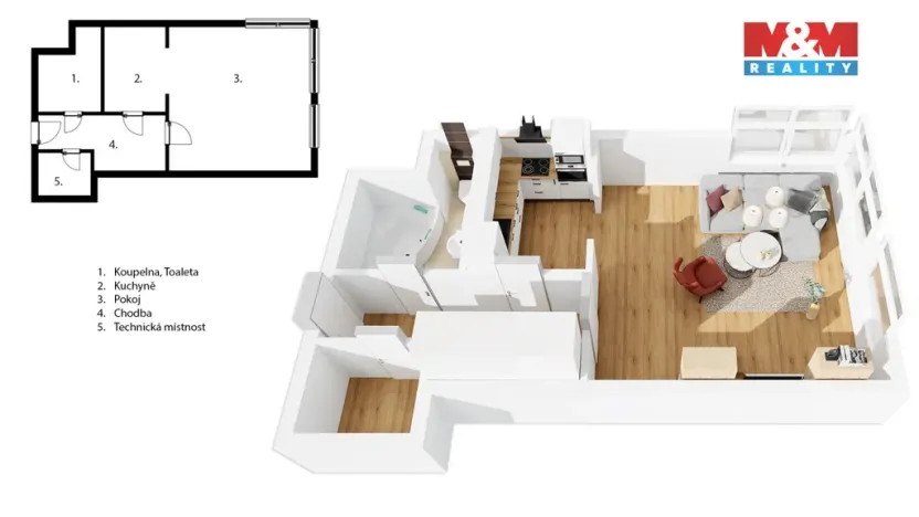 Prodej bytu 1+kk, Praha, Nad Okrouhlíkem, 49 m2