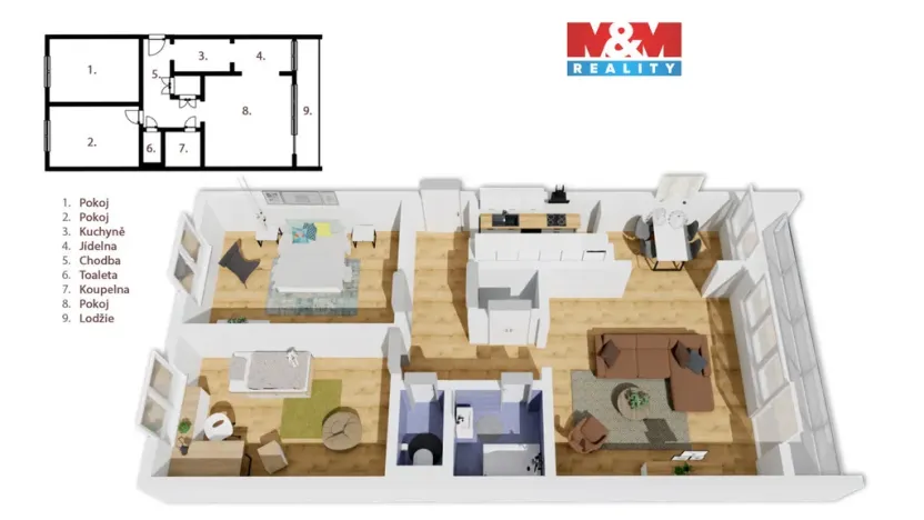 Prodej bytu 3+1, Praha - Bohnice, Katovická, 65 m2