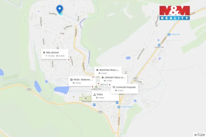 Prodej pozemku pro bydlení, Lomnice, Kraslická, 1639 m2