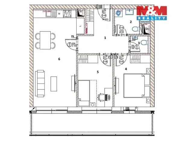 Pronájem bytu 3+kk, Jihlava - Horní Kosov, Heidenheimská, 61 m2