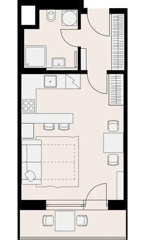 Pronájem bytu 1+kk, Praha - Hlubočepy, Vítové, 30 m2