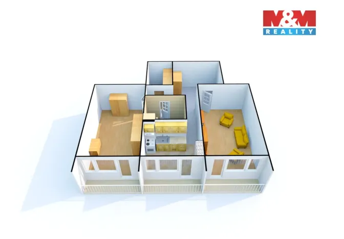 Pronájem bytu 2+1, Děčín - Děčín III-Staré Město, Oblouková, 74 m2