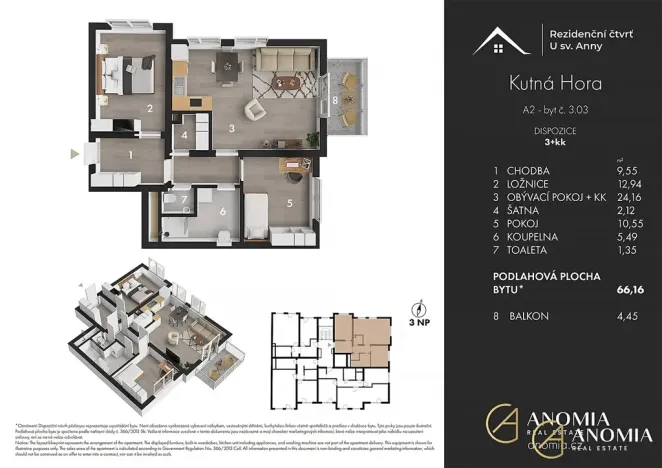 Prodej bytu 3+kk, Kutná Hora, Plk. Loudy, 72 m2
