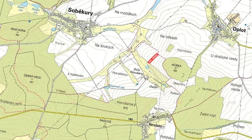 Prodej pole, Soběkury, 8248 m2