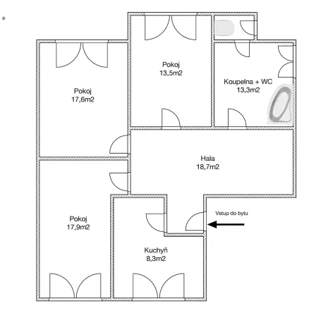 Pronájem bytu 3+1, Brno, Tůmova, 89 m2