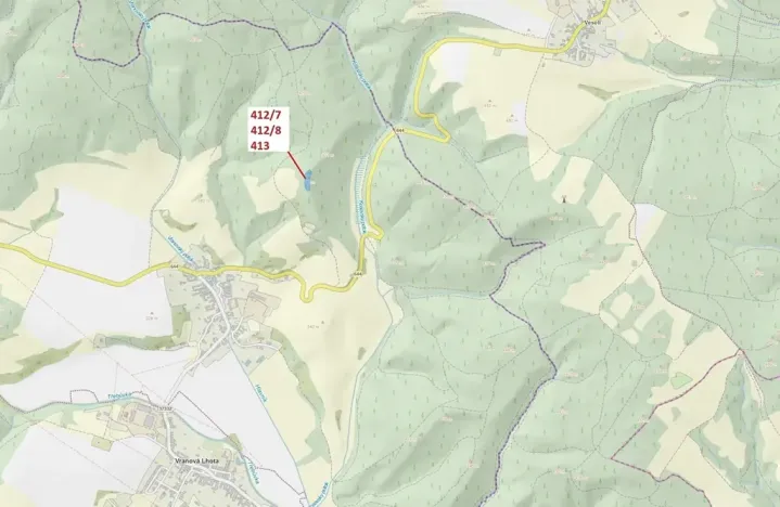 Dražba lesa, Vranová Lhota, 3744 m2