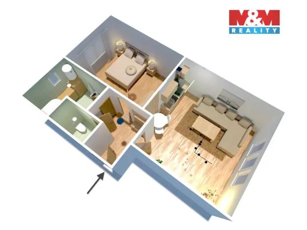 Pronájem bytu 2+kk, Chvalovice, 49 m2