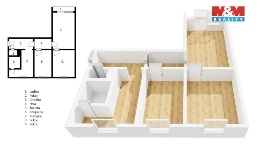 Prodej bytu 3+1, Český Krumlov - Plešivec, Sídliště Plešivec, 73 m2