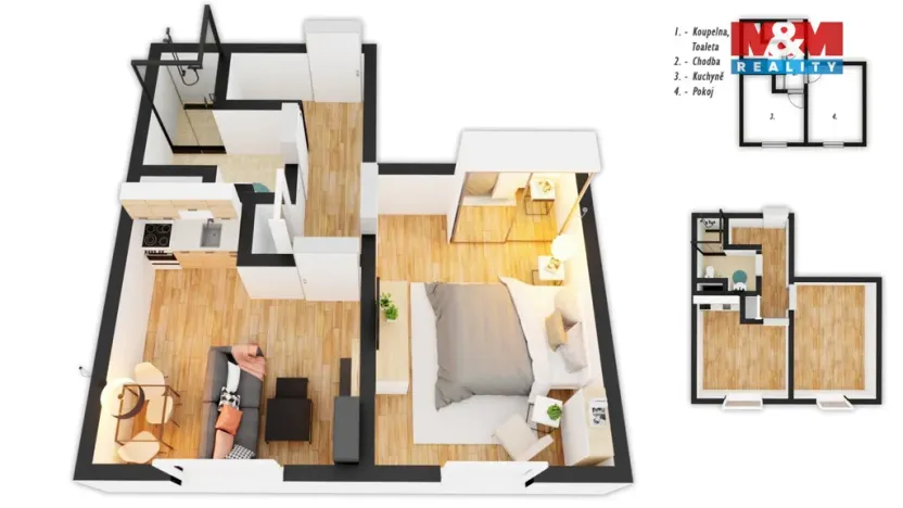 Prodej bytu 1+1, Pardubice - Zelené Předměstí, Jindřišská, 31 m2