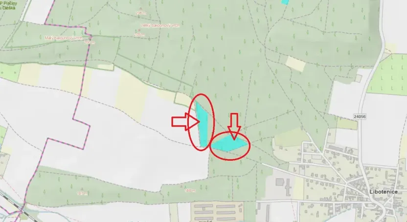 Prodej lesa, Libotenice, 17863 m2