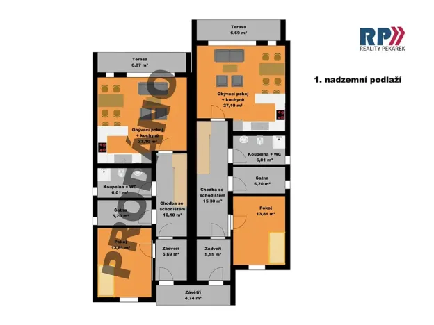 Prodej bytu 5+kk, Praha - Klánovice, U trativodu, 146 m2