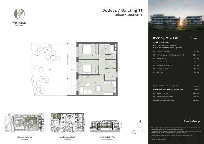 Prodej bytu 3+kk, Praha - Dolní Chabry, Ládevská, 83 m2