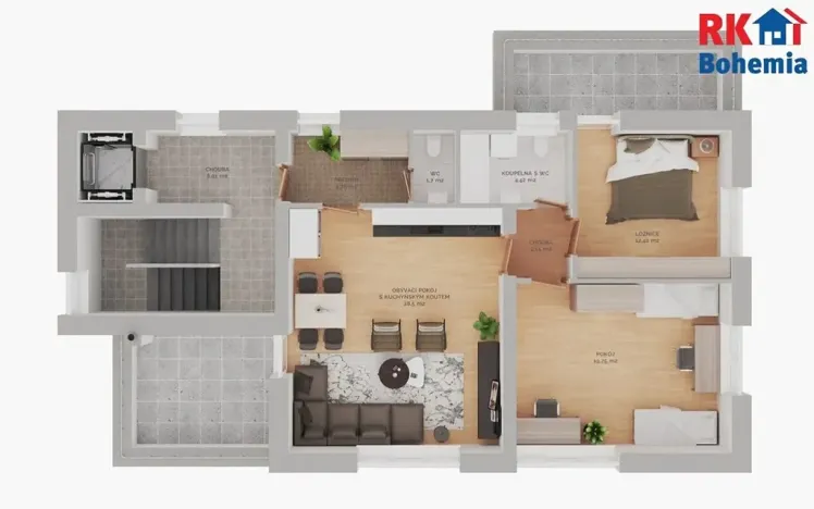 Prodej bytu 3+kk, Praha - Lhotka, Slepá I, 74 m2