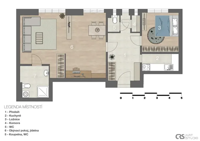 Pronájem bytu 3+1, Praha - Vinohrady, Kouřimská, 68 m2