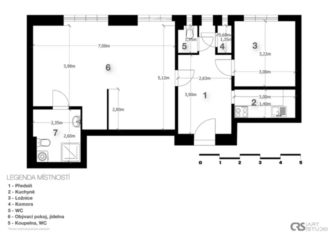 Pronájem bytu 3+1, Praha - Vinohrady, Kouřimská, 68 m2