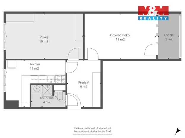 Prodej bytu 2+1, Holoubkov, 61 m2