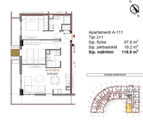 Prodej bytu 3+kk, Kavaja, Albánie, 97 m2
