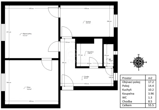 Prodej bytu 2+1, Žďár nad Sázavou, Brodská, 55 m2