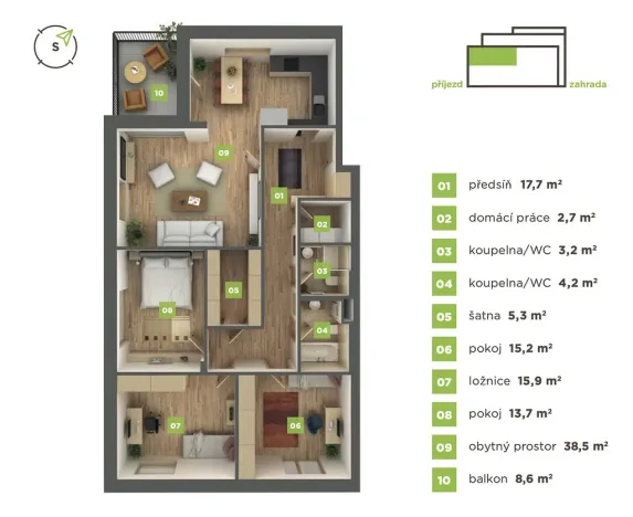 Prodej bytu 4+kk, Praha, Klánova, 119 m2