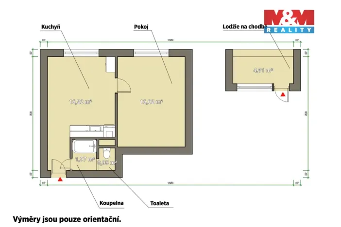 Pronájem bytu 1+1, Rokycany - Nové Město, Pod Ohradou, 35 m2