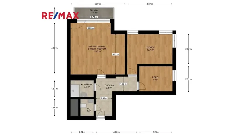 Pronájem bytu 3+kk, Jesenice, V Roháči I., 62 m2