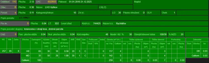 Prodej lesa, Vyškov, 1783 m2