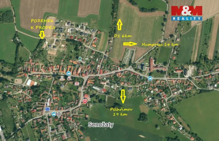 Prodej pozemku pro bydlení, Senožaty, 653 m2