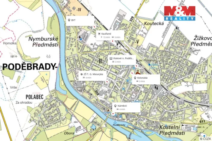 Pronájem bytu 2+kk, Poděbrady - Poděbrady II, Kozinova, 52 m2