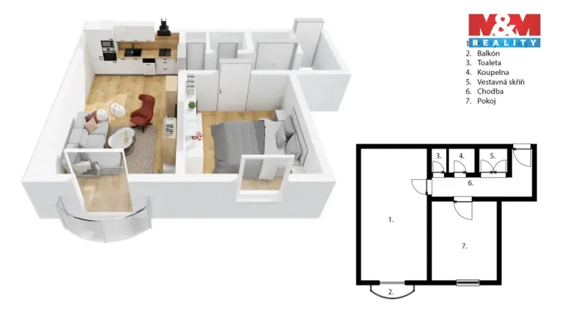 Prodej bytu 2+kk, Strakonice - Strakonice I, Arch. Dubského, 40 m2