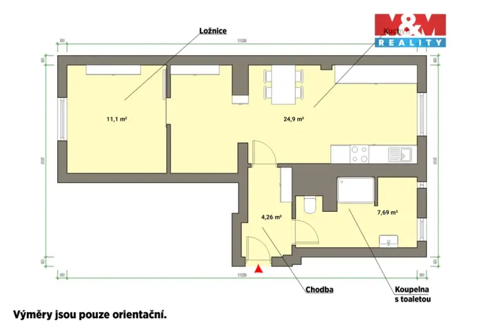 Pronájem bytu 2+kk, Mariánské Lázně, Husova, 50 m2