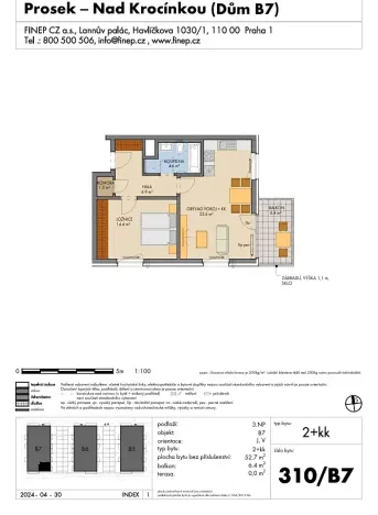 Prodej bytu 2+kk, Praha, Návarovská, 53 m2