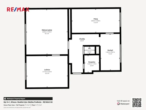 Prodej bytu 3+1, Křenov, 63 m2