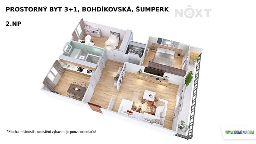 Prodej bytu 3+1, Šumperk, Bohdíkovská, 75 m2