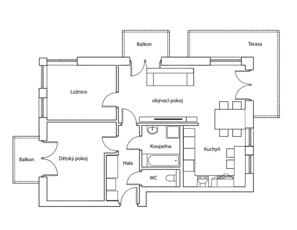 Pronájem bytu 3+kk, Liberec, Tálínská, 75 m2