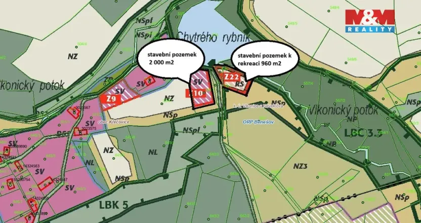 Prodej louky, Křečovice - Vlkonice, 68525 m2