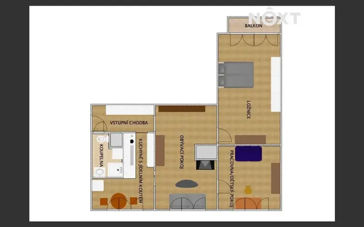 Pronájem bytu 3+1, Český Krumlov, Sídliště Plešivec, 72 m2