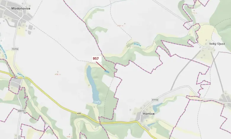 Dražba lesa, Mladoňovice, 2344 m2