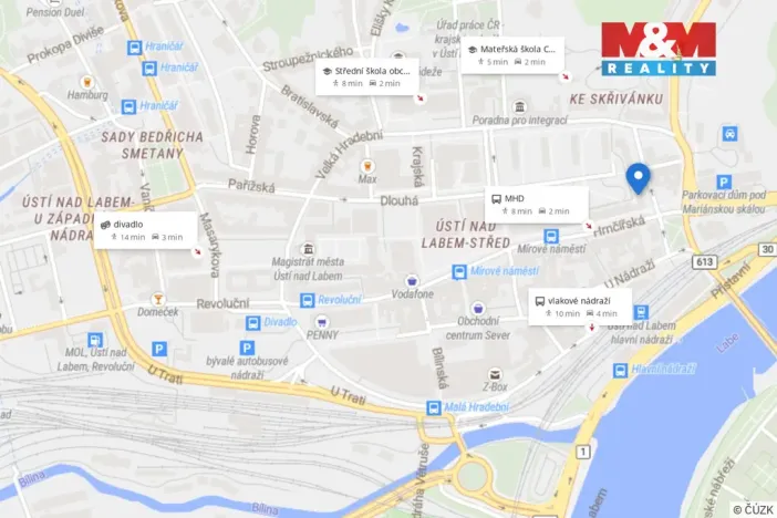 Prodej bytu 2+1, Ústí nad Labem - Ústí nad Labem-centrum, Velká Hradební, 50 m2