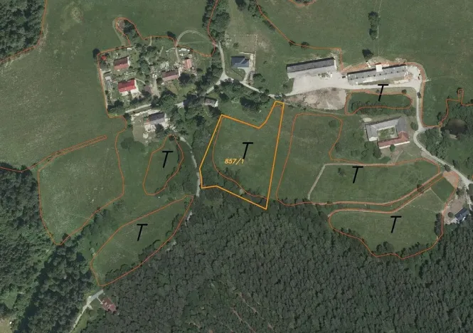 Prodej pole, Vyšší Brod - Hrudkov, 8071 m2