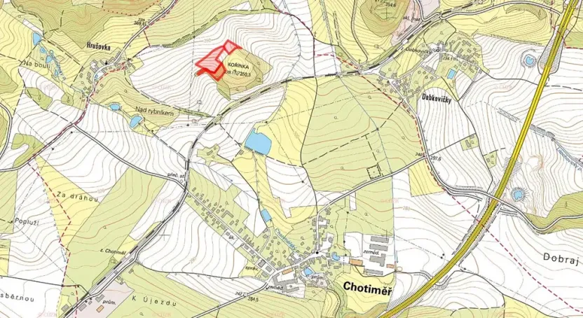 Prodej pole, Chotiměř, 11429 m2
