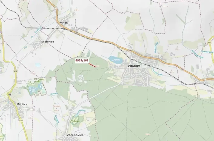 Dražba lesa, Vracov, 1702 m2